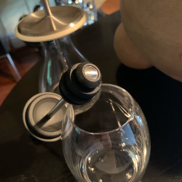 Clear glass honey pot dipper with sliding wand - Picture 1 of 4